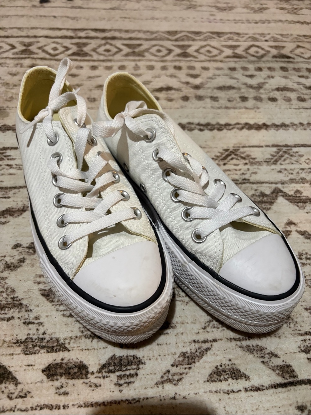 Converse White Low-Top Canvas Sneakers